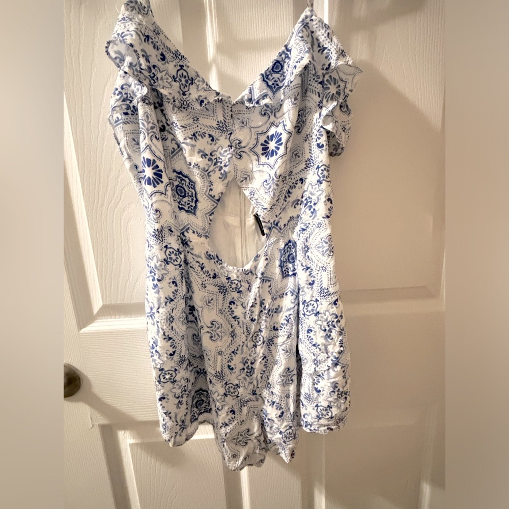 Blue And White Summer Romper